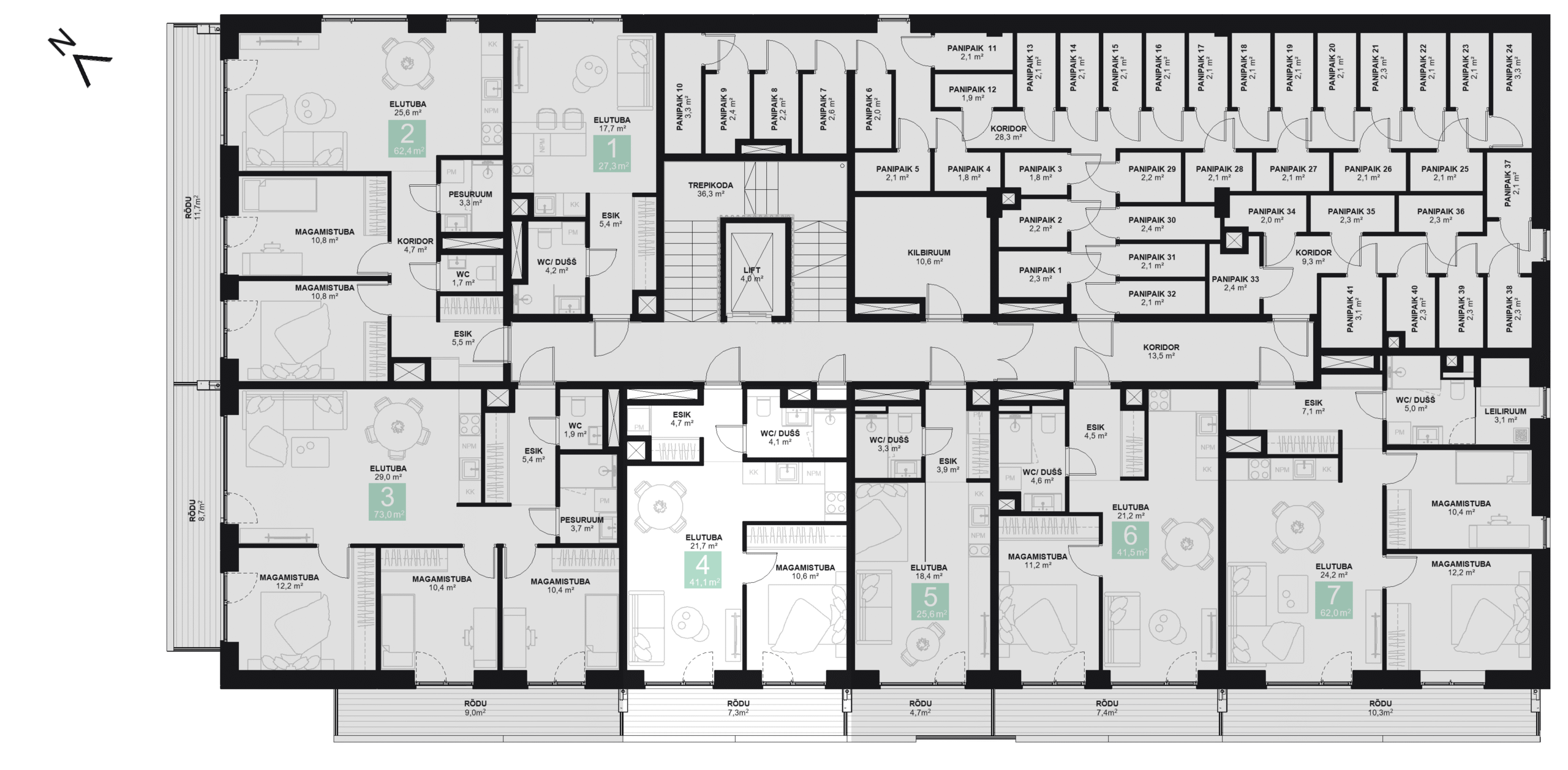 Papiniidu 50, Korter 4 korruseplaan