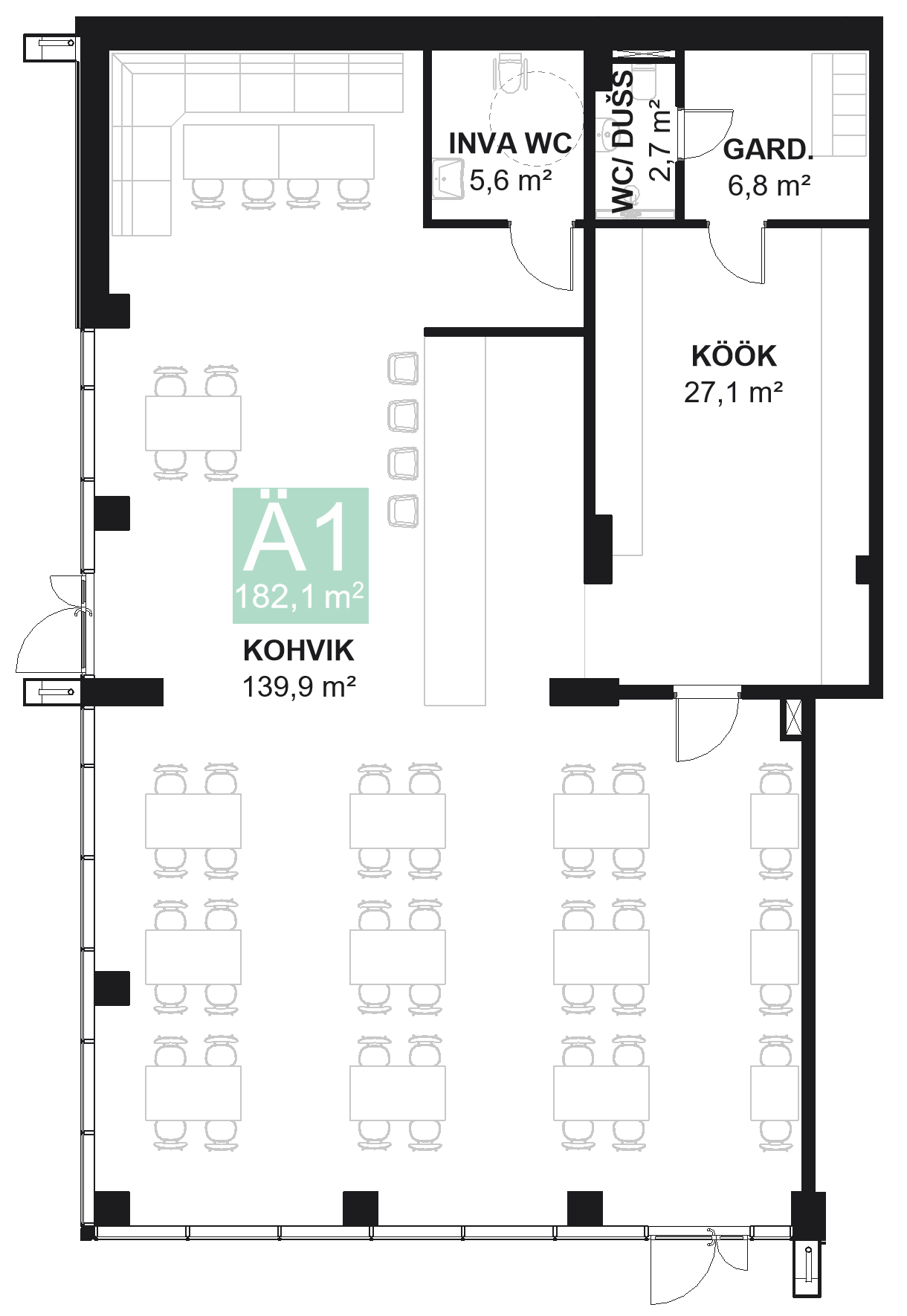 Papiniidu 50, Äripind 1 - plaan