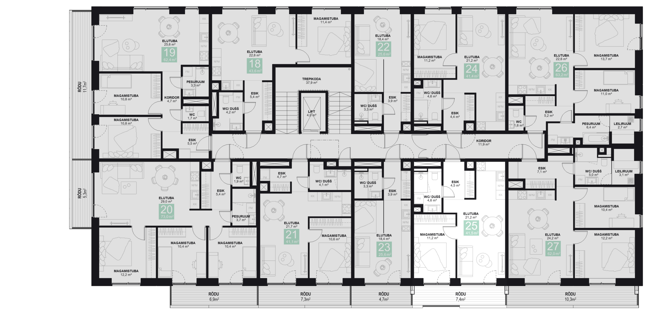 Papiniidu 50, Korter 25 korruseplaan
