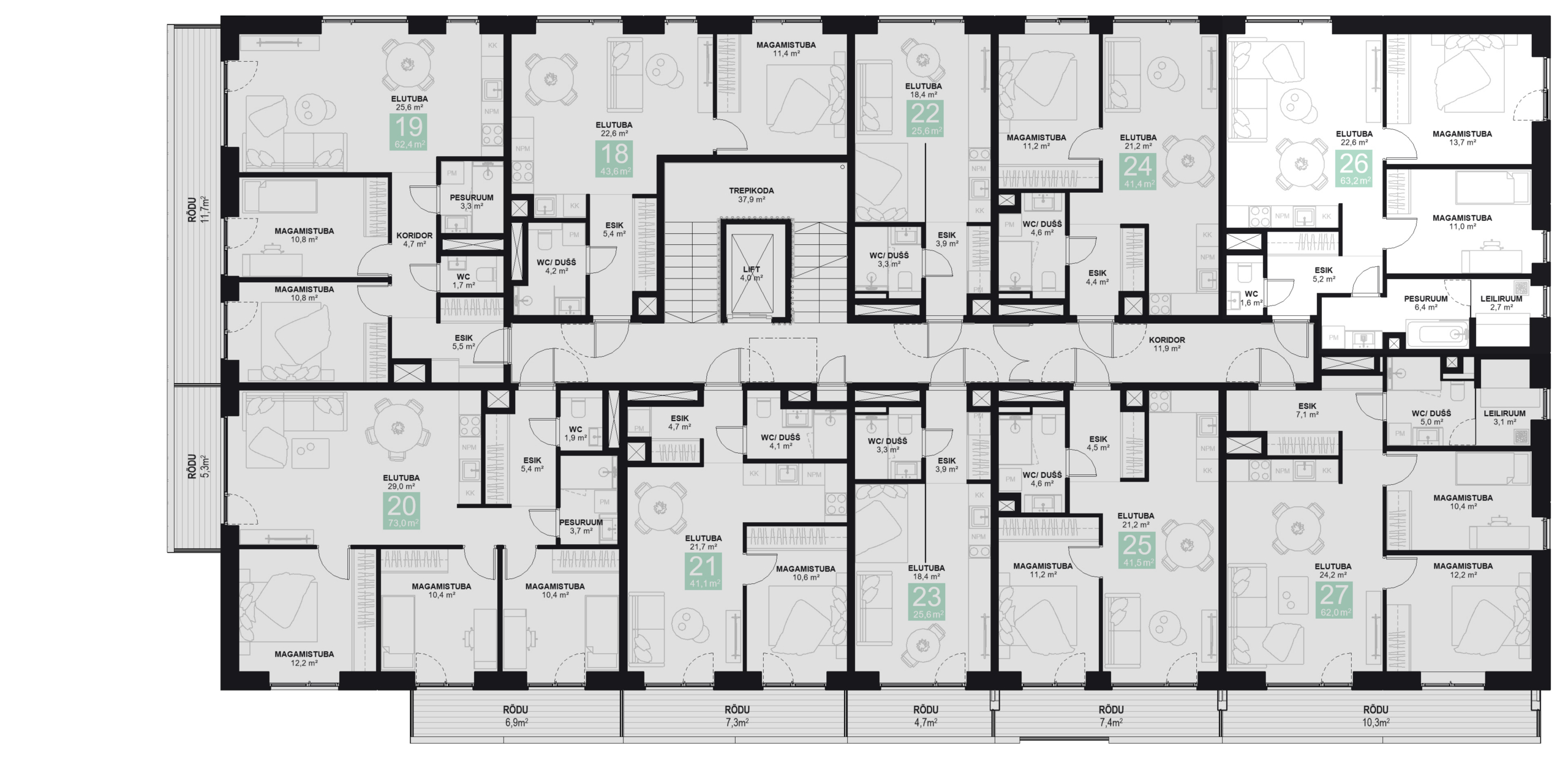 Papiniidu 50, Korter 26 korruseplaan