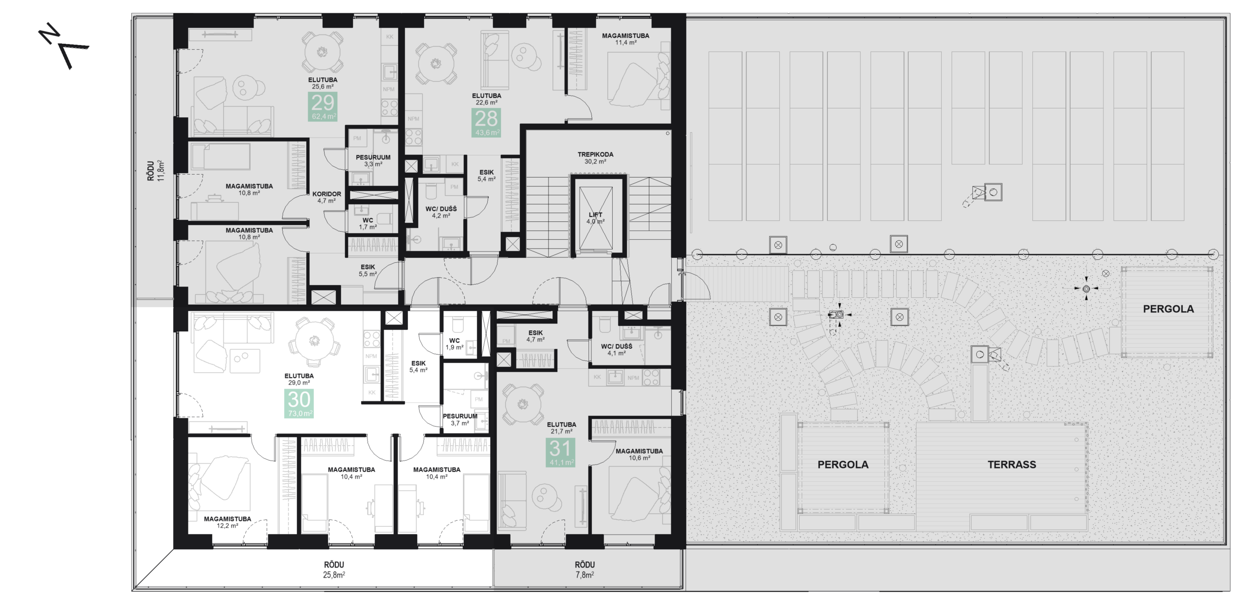 Papiniidu 50, Korter 30 korruseplaan