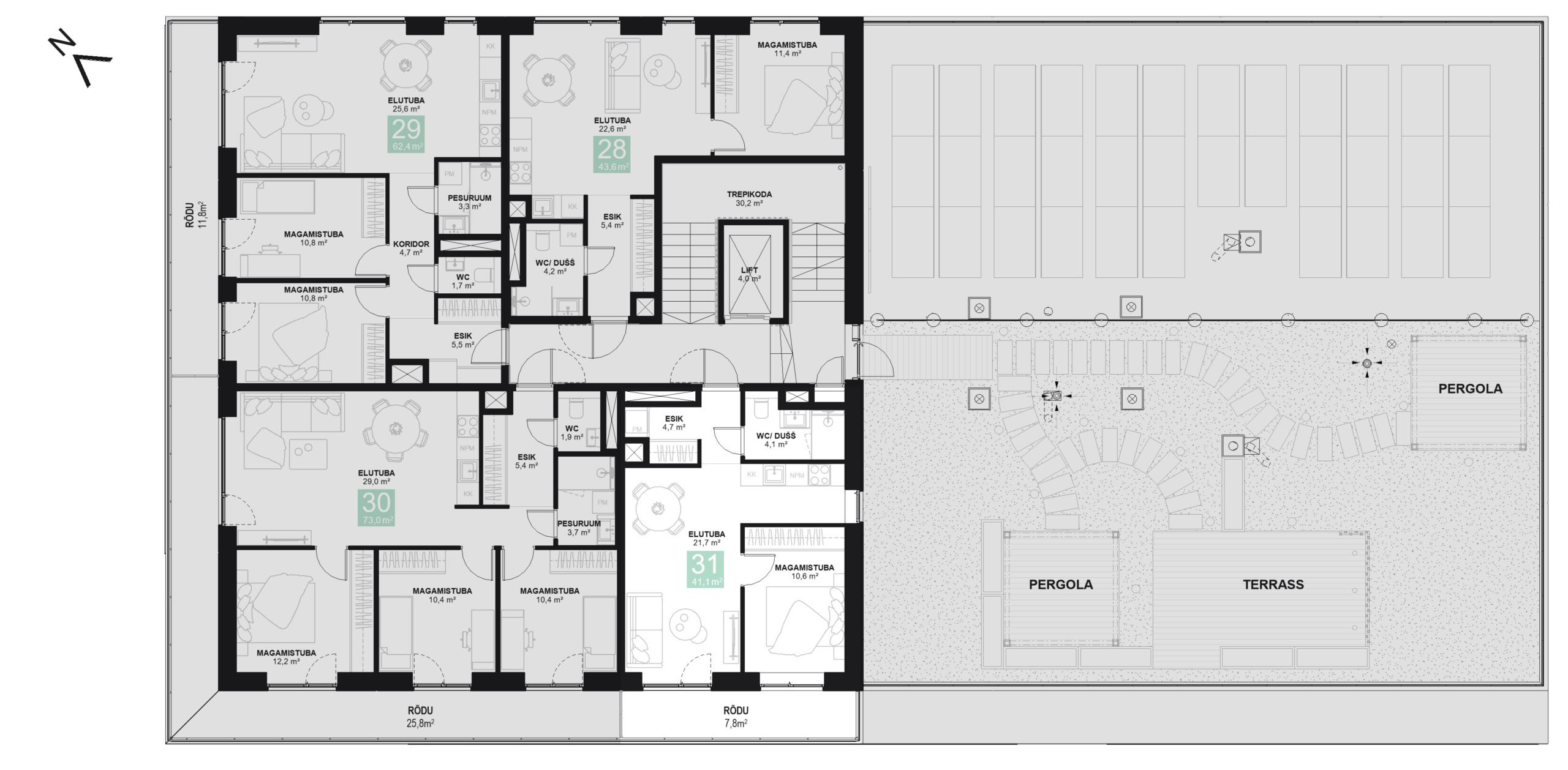 Papiniidu 50, Korter 31 korruseplaan