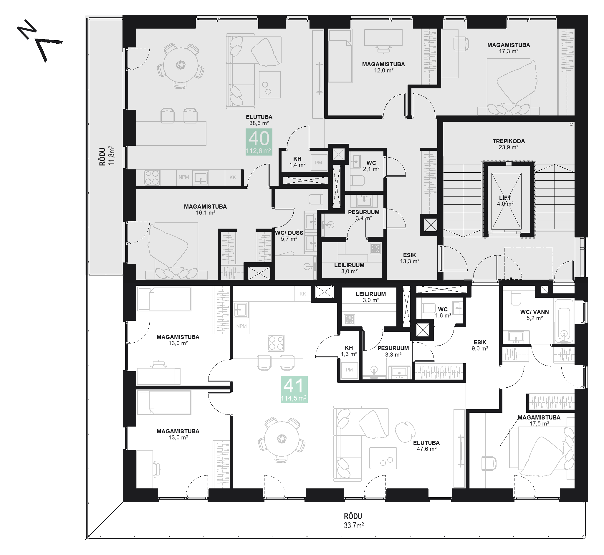 Papiniidu 50, Korter 41 korruseplaan
